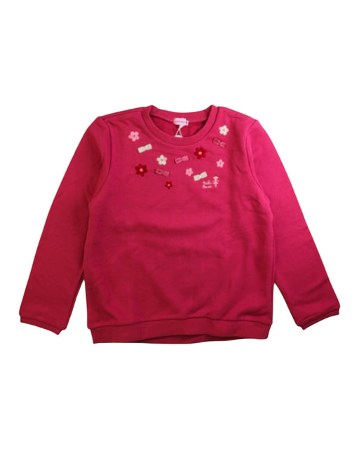 A Pink Crewneck Sweatshirts from Miki House in size 7Y for girl. (Front View)