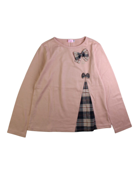 A Beige Long Sleeve Tops from Miki House in size 7Y for girl. (Front View)