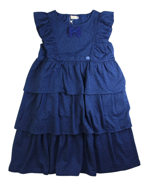 A Navy Sleeveless Dresses from Miki House in size 7Y for girl. (Front View)