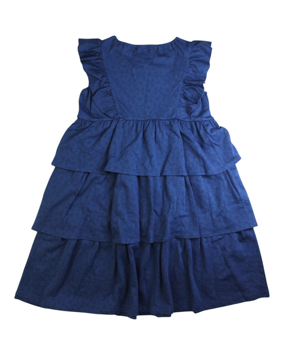 A Navy Sleeveless Dresses from Miki House in size 7Y for girl. (Back View)