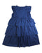 A Navy Sleeveless Dresses from Miki House in size 7Y for girl. (Back View)