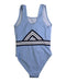 A Blue Swimsuits from Jacadi in size 6T for girl. (Back View)