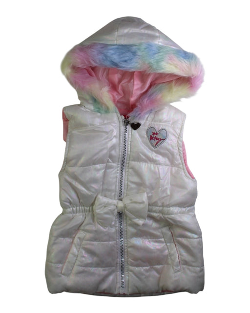 A White Outerwear Vests from Betsey Johnson in size 6T for girl. (Front View)