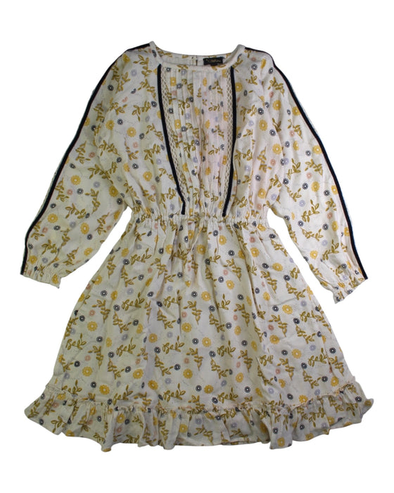A White Long Sleeve Dresses from Velveteen in size 8Y for girl. (Front View)