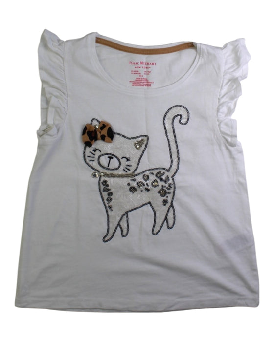 A White Sleeveless Tops from Isaac Mizrahi in size 7Y for girl. (Front View)