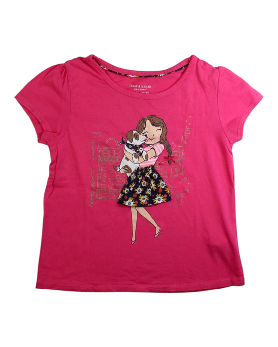 A Pink Short Sleeve T Shirts from Isaac Mizrahi in size 7Y for girl. (Front View)