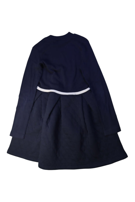 A Navy Long Sleeve Dresses from Petit Bateau in size 10Y for girl. (Back View)