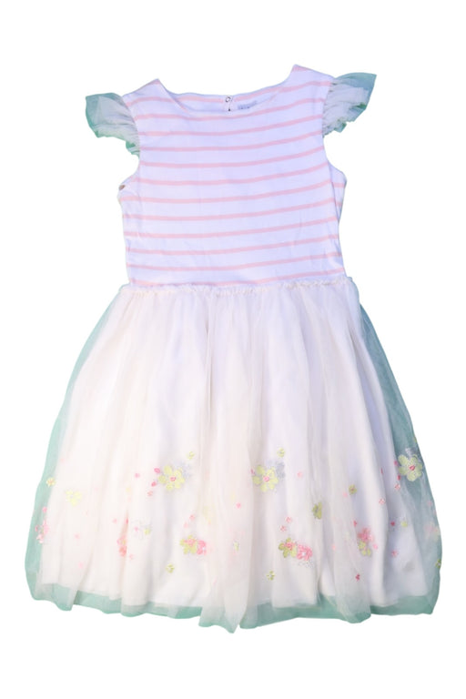 A White Short Sleeve Dresses from Petit Bateau in size 10Y for girl. (Front View)
