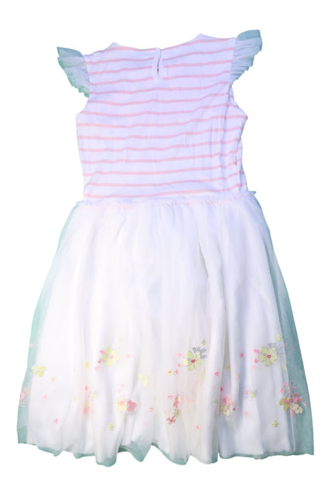 A Pink Sleeveless Dresses from Petit Bateau in size 12Y for girl. (Back View)