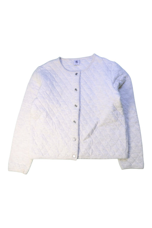 A White Puffer/Quilted Jackets from Petit Bateau in size 10Y for girl. (Front View)