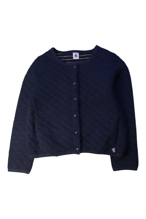 A Navy Buttoned Sweatshirts from Petit Bateau in size 8Y for girl. (Front View)