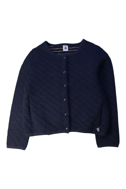 A Navy Buttoned Sweatshirts from Petit Bateau in size 8Y for girl. (Front View)