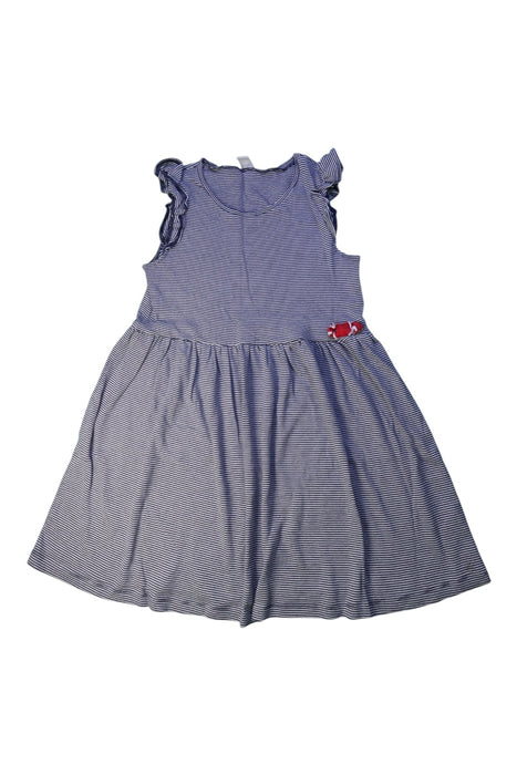 A Blue Sleeveless Dresses from Petit Bateau in size 10Y for girl. (Front View)