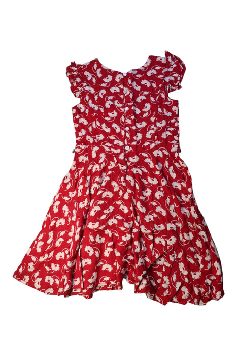 A Red Short Sleeve Dresses from Polo Ralph Lauren in size 6T for girl. (Back View)