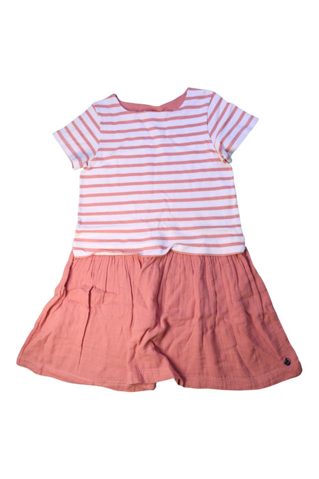 A Pink Short Sleeve Dresses from Petit Bateau in size 10Y for girl. (Front View)