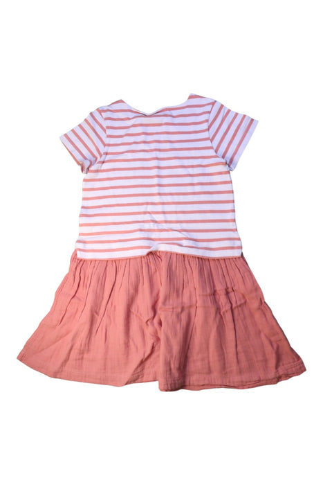 A Pink Short Sleeve Dresses from Petit Bateau in size 10Y for girl. (Back View)