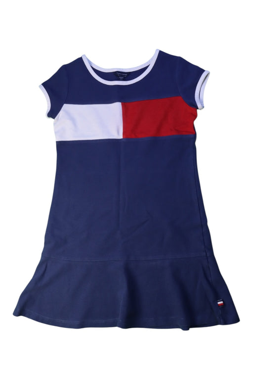 A Navy Short Sleeve Dresses from Tommy Hilfiger in size 7Y for girl. (Front View)