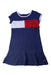 A Navy Short Sleeve Dresses from Tommy Hilfiger in size 7Y for girl. (Front View)