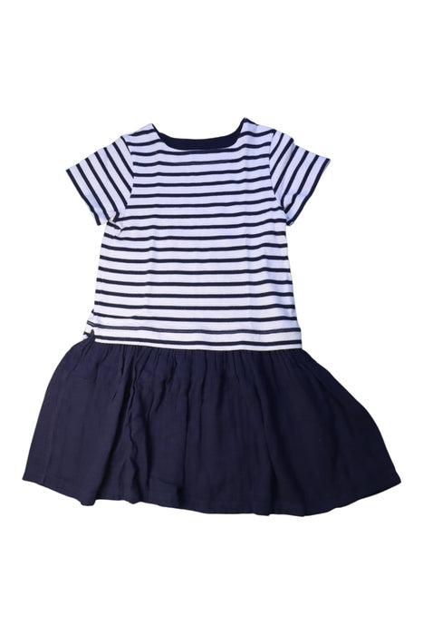 A Navy Short Sleeve Dresses from Petit Bateau in size 10Y for girl. (Front View)