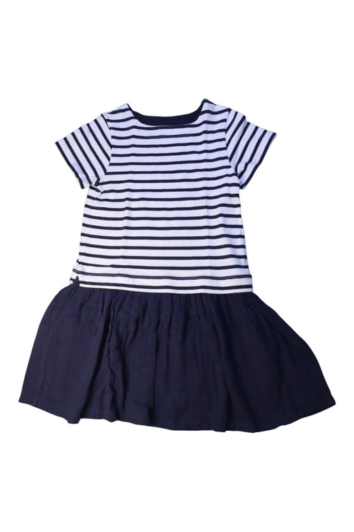 A Navy Short Sleeve Dresses from Petit Bateau in size 10Y for girl. (Front View)