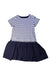 A Navy Short Sleeve Dresses from Petit Bateau in size 10Y for girl. (Front View)