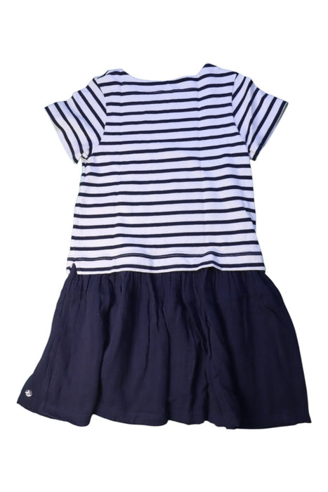 A Navy Short Sleeve Dresses from Petit Bateau in size 10Y for girl. (Back View)