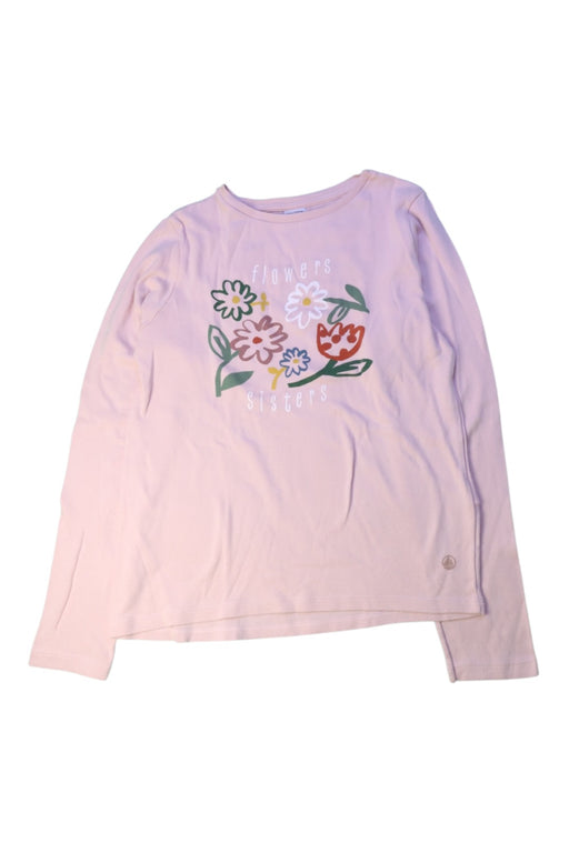 A Pink Long Sleeve Tops from Petit Bateau in size 10Y for girl. (Front View)