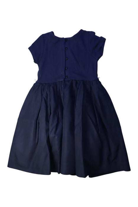 A Navy Short Sleeve Dresses from Polo Ralph Lauren in size 6T for girl. (Back View)
