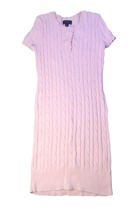 A Pink Sweater Dresses from Polo Ralph Lauren in size 8Y for girl. (Front View)