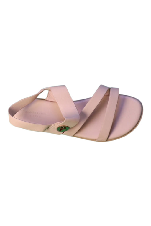 A Pink Sandals from Charles & Keith in size 7Y for girl. (Front View)