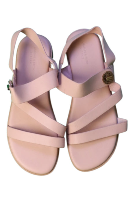 A Pink Sandals from Charles & Keith in size 7Y for girl. (Back View)
