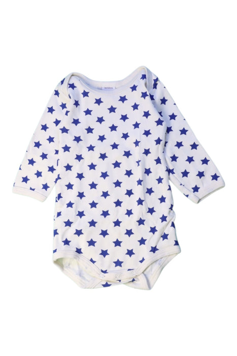 A White Long Sleeve Bodysuits from Petit Bateau in size 0-3M for girl. (Front View)