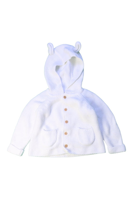 A White Buttoned Sweatshirts from The Little White Company in size 3-6M for boy. (Front View)
