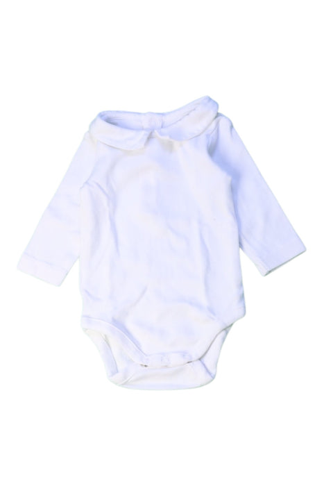 A White Long Sleeve Bodysuits from Jacadi in size 0-3M for boy. (Front View)
