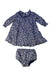 A Navy Dress Sets from Ralph Lauren in size 6-12M for girl. (Front View)