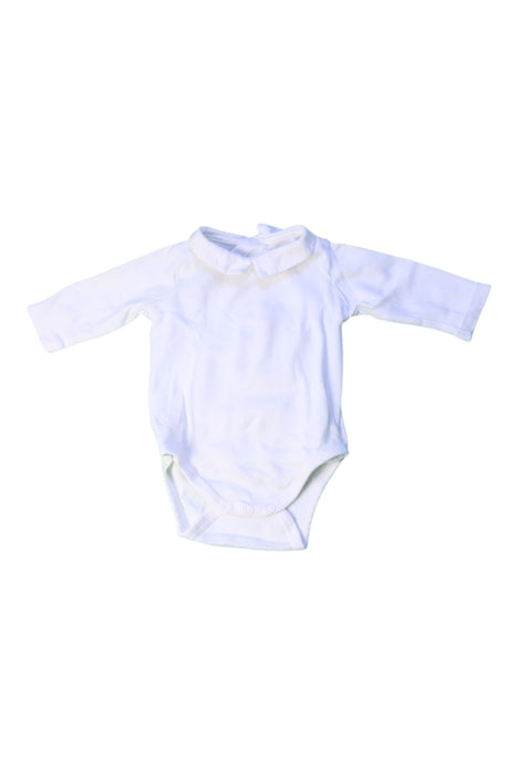 A White Long Sleeve Bodysuits from Jacadi in size 0-3M for girl. (Front View)