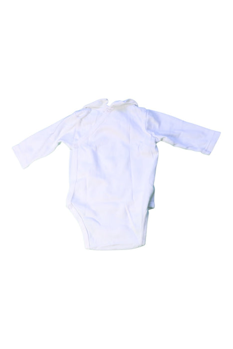 A White Long Sleeve Bodysuits from Jacadi in size 0-3M for girl. (Back View)