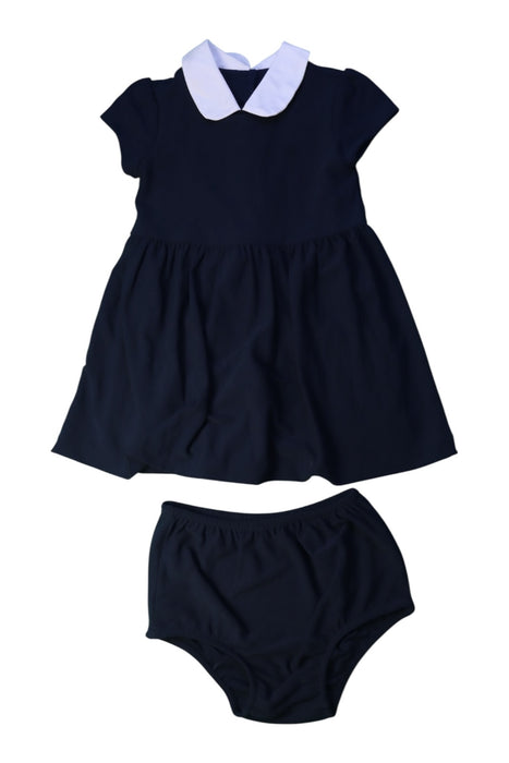 A Navy Dress Sets from Ralph Lauren in size 6-12M for girl. (Front View)