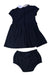 A Navy Dress Sets from Ralph Lauren in size 6-12M for girl. (Back View)