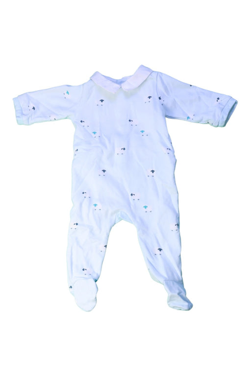 A White Onesies from Jacadi in size 0-3M for boy. (Front View)