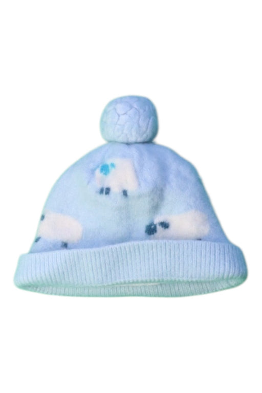 A Blue Winter Hats from Jacadi in size 0-3M for boy. (Front View)