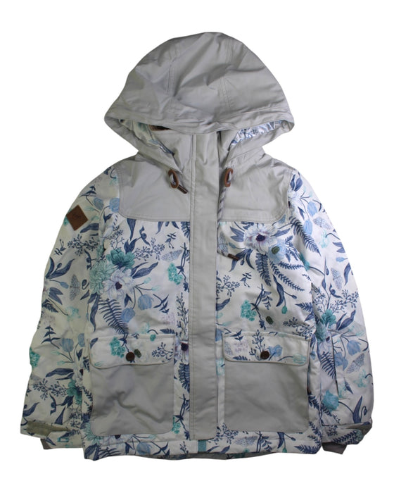 A Grey Ski Jackets from Rojo in size 8Y for girl. (Front View)