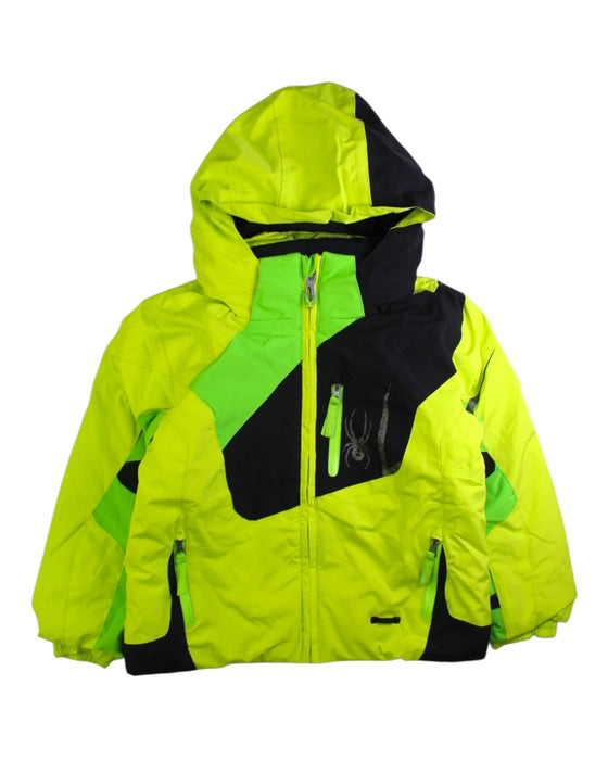 A Yellow Ski Jackets from Spyder in size 4T for boy. (Front View)