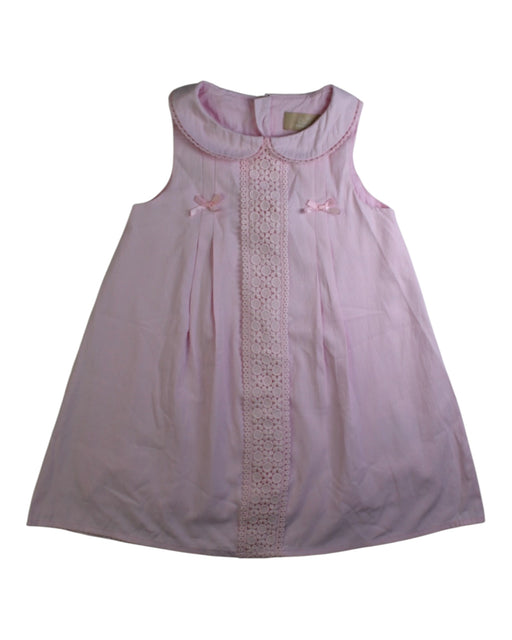 A Pink Sleeveless Dresses from Chickeeduck in size 4T for girl. (Front View)