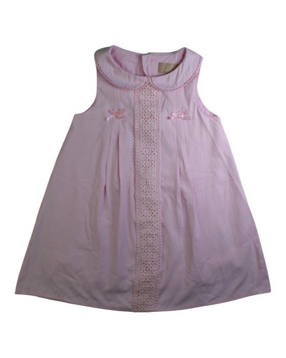 A Pink Sleeveless Dresses from Chickeeduck in size 4T for girl. (Front View)