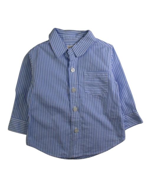 A Blue Long Sleeve Shirts from Mides in size 6-12M for boy. (Front View)