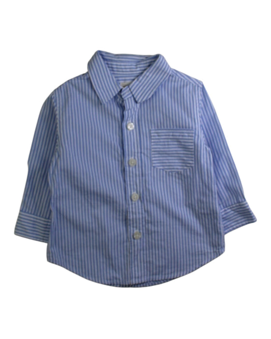 A Blue Long Sleeve Shirts from Mides in size 6-12M for boy. (Front View)
