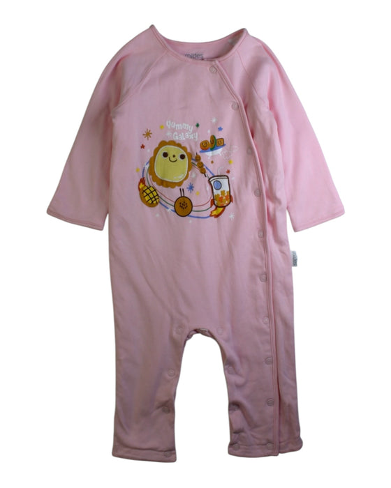 A Pink Onesies from Mides in size 6-12M for girl. (Front View)