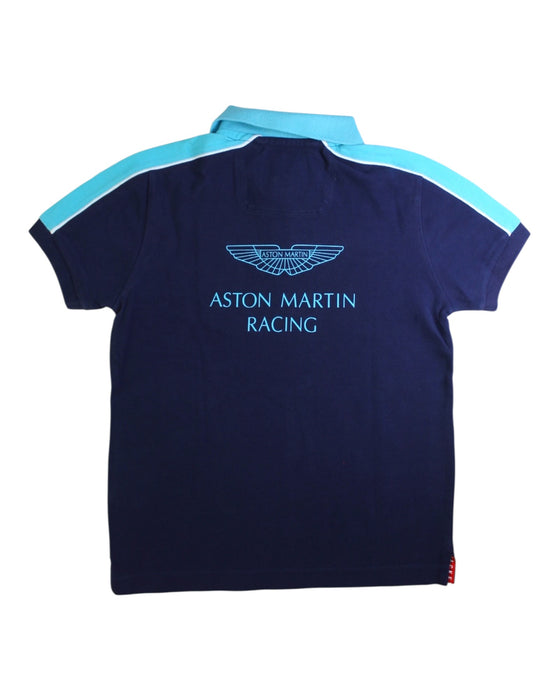 A Navy Short Sleeve Polos from Hackett in size 10Y for boy. (Back View)