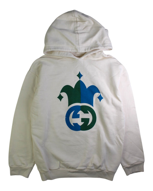 A White Hooded Sweatshirts from Gucci in size 10Y for boy. (Front View)
